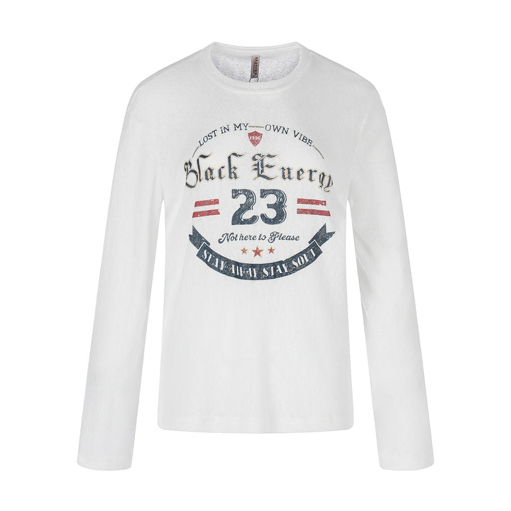 Unisex Long Sleeve Sweatshirt with Vintage Print and Crew Neck Mune Fashion