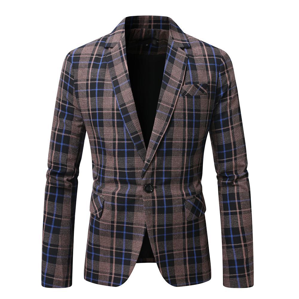 Men's tailored jacket with window check pattern, single-button closure and patch pockets Mune Fashion