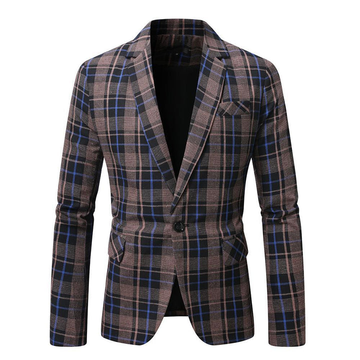 Men's tailored jacket with window check pattern, single-button closure and patch pockets Mune Fashion