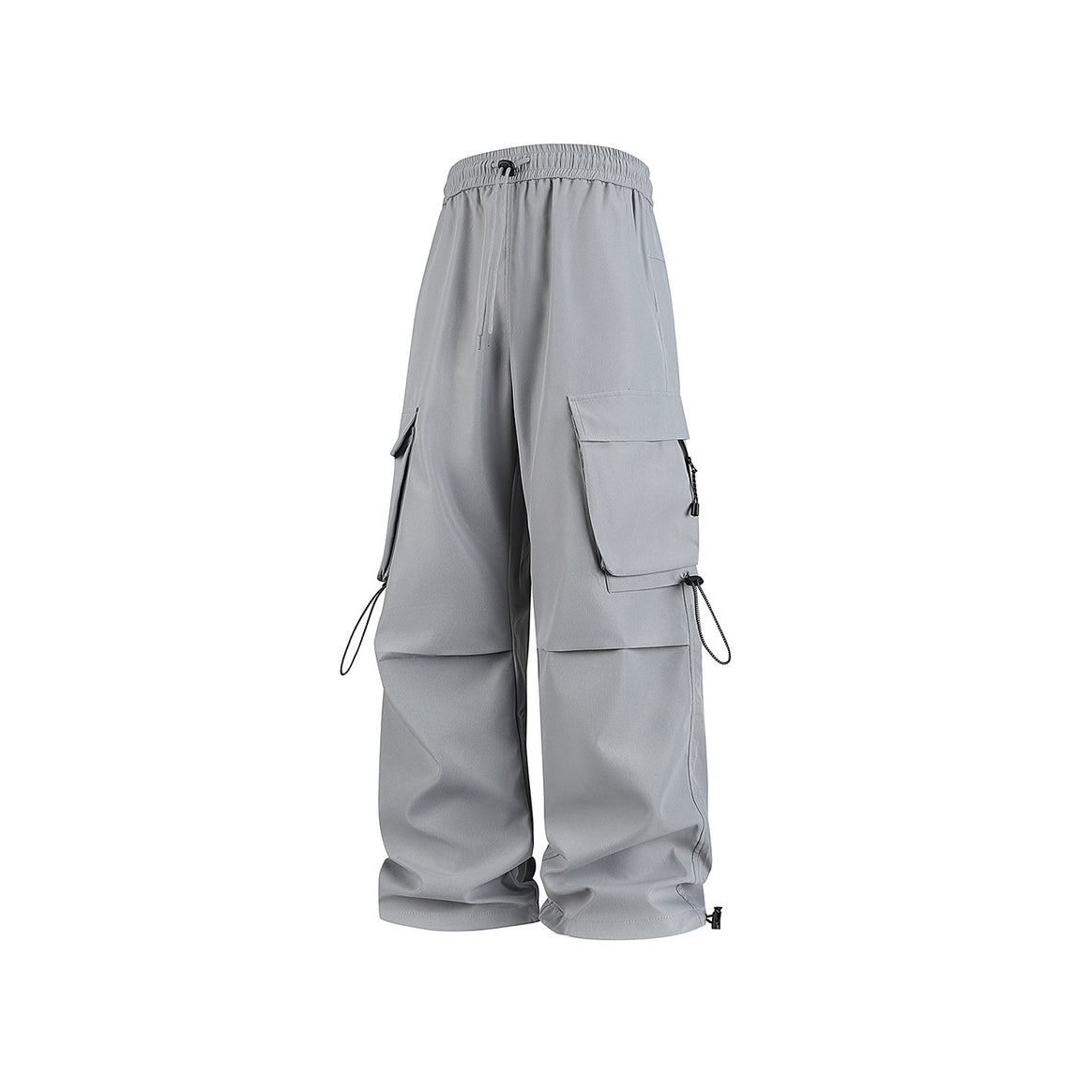 Herren Baggy‑Cargohose im Tech‑Utility‑Stil mit elastischem Tunnelzugbund, großen Klappfächern und Zipper‑Details Mune Fashion