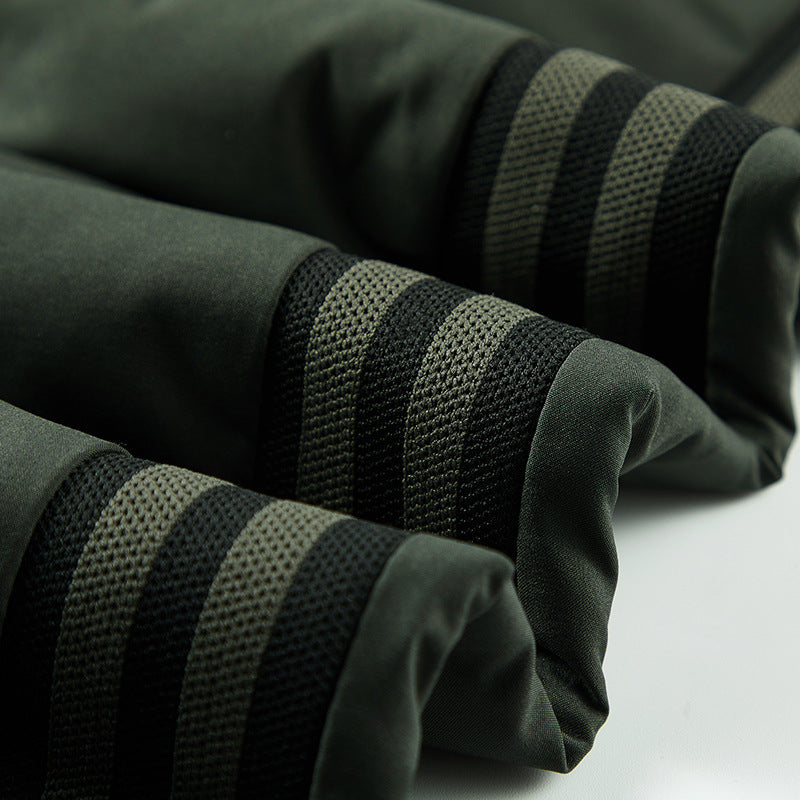 Men's Padded Quilted Jogging Pants with Thermal Insulation and Contrast Stripes Mune Fashion