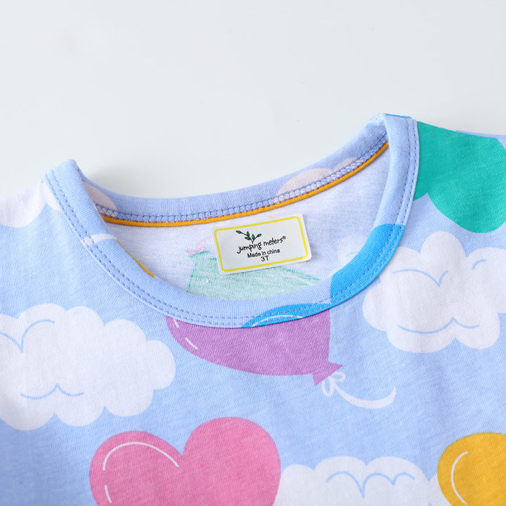 Girl's casual dress with cheerful heart and balloon motif Mune Fashion