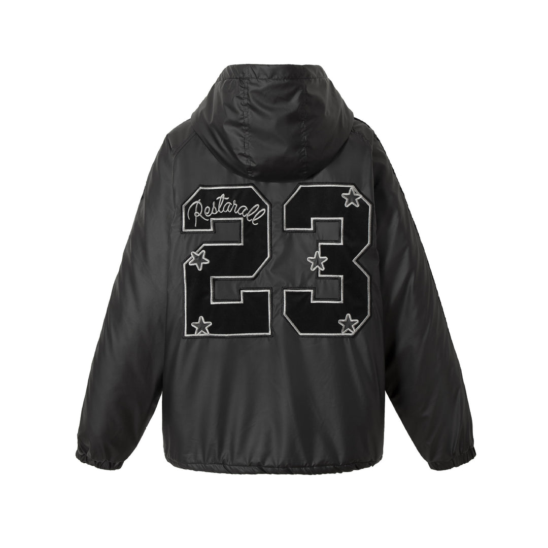 Unisex Boxy-padded Hoodie with Embroidered Coat of Arms Mune Fashion