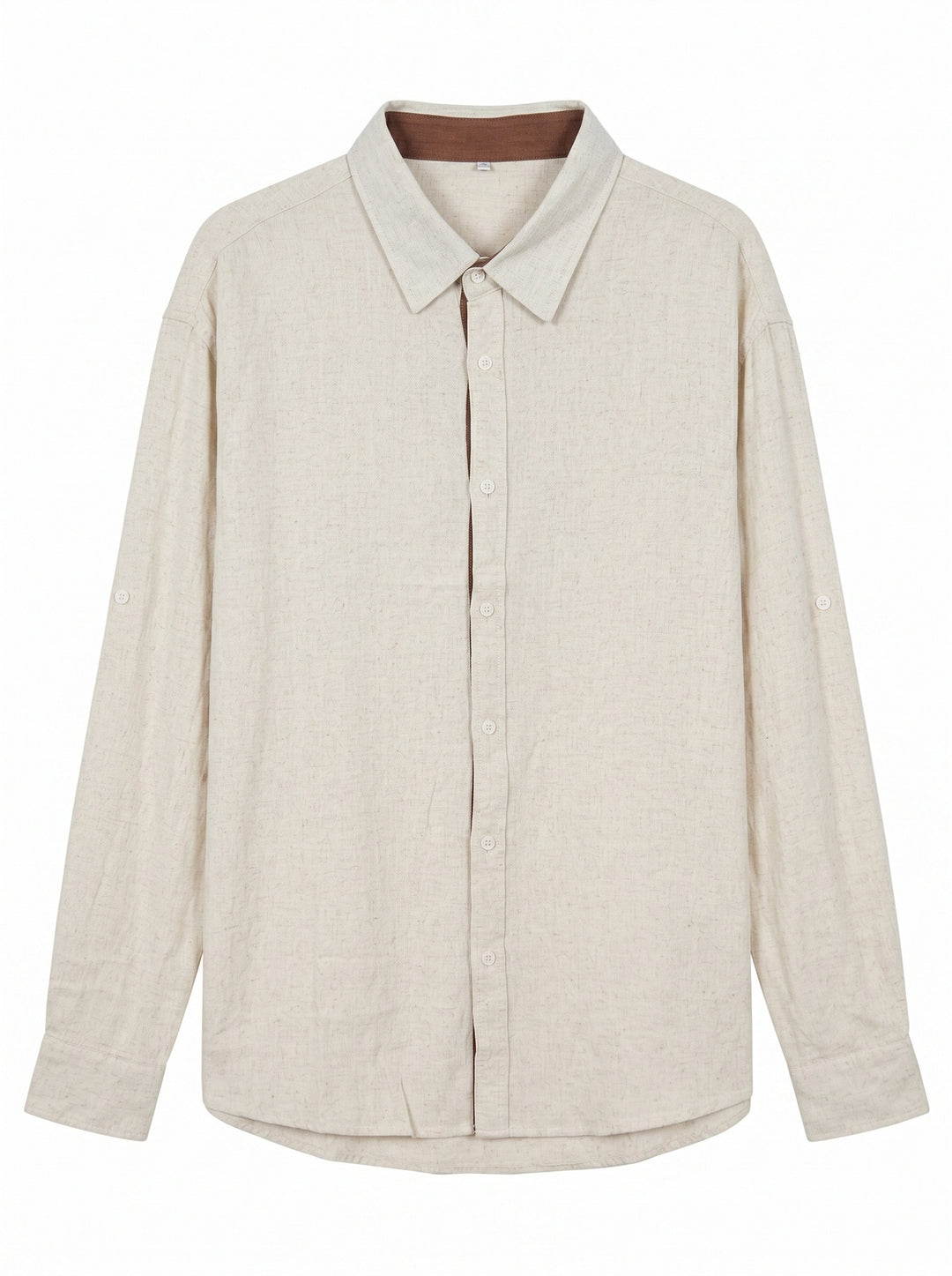 Unisex Lightweight Oversized Shirt in Linen Look with Kent Collar and Sleeve Tab Mune Fashion