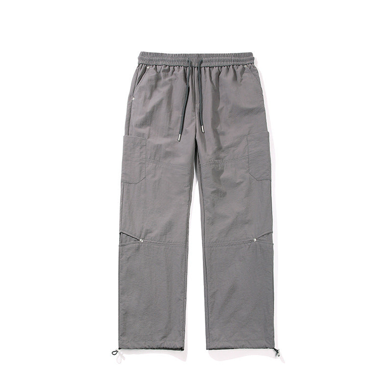 Men's Lightweight Ripstop Cargo Pants with Elastic Comfort Waistband, Knee Panels, and Adjustable Hem Mune Fashion