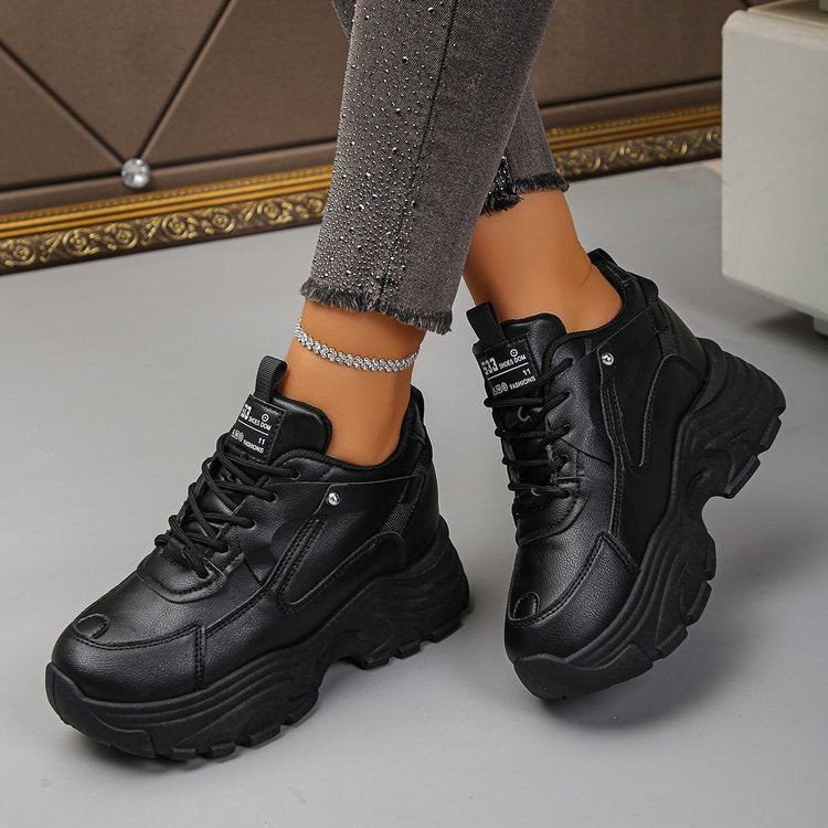 Women’s Chunky Platform Sneaker with sculpted profile sole and padded shaft Mune Fashion