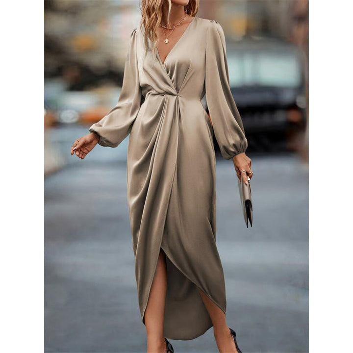 Women’s Maxi Dress in Elegant Satin Look Mune Fashion