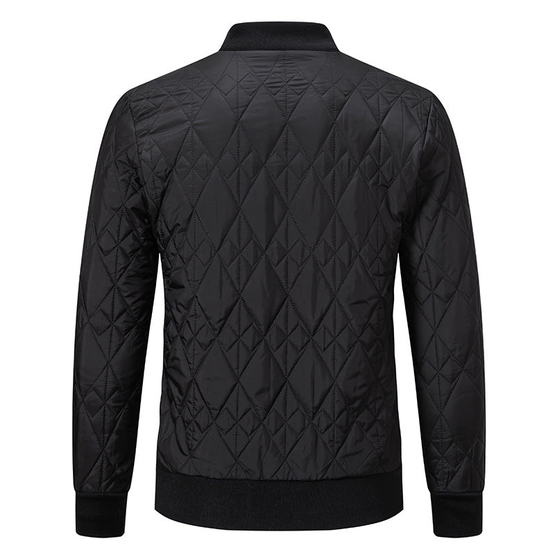 Men's quilted bomber jacket with diamond stitching and warming thermal lining Mune Fashion
