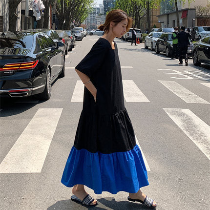 Women's tiered maxi dress with ruffles, side pockets, and loose fit Mune Fashion