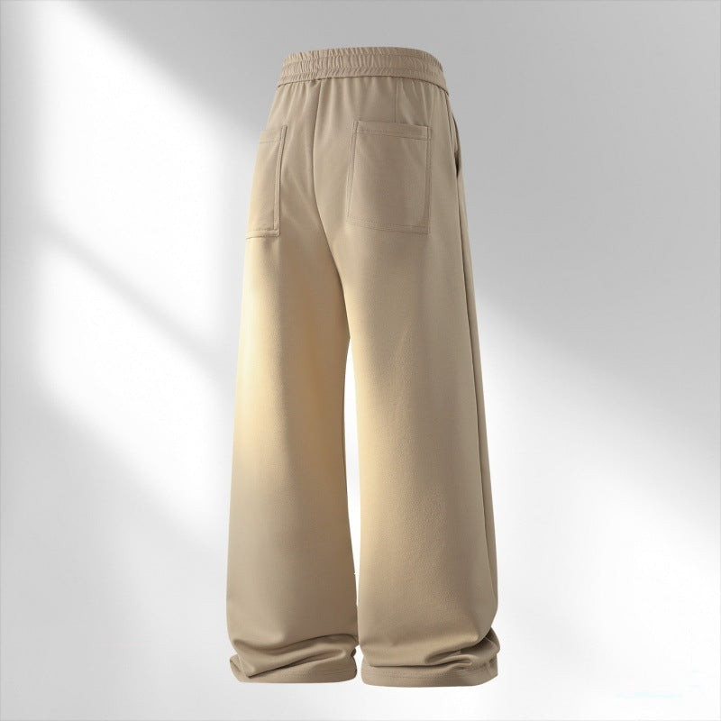 Women's Wide Lounge Jogging Pants with Drawstring, Elastic Waistband & Side Pockets Mune Fashion