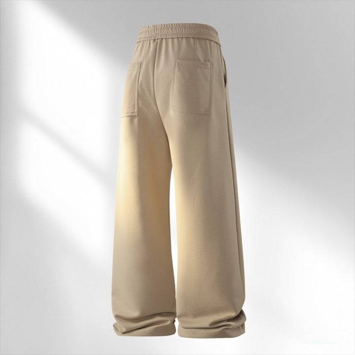 Women's Wide Lounge Jogging Pants with Drawstring, Elastic Waistband & Side Pockets Mune Fashion