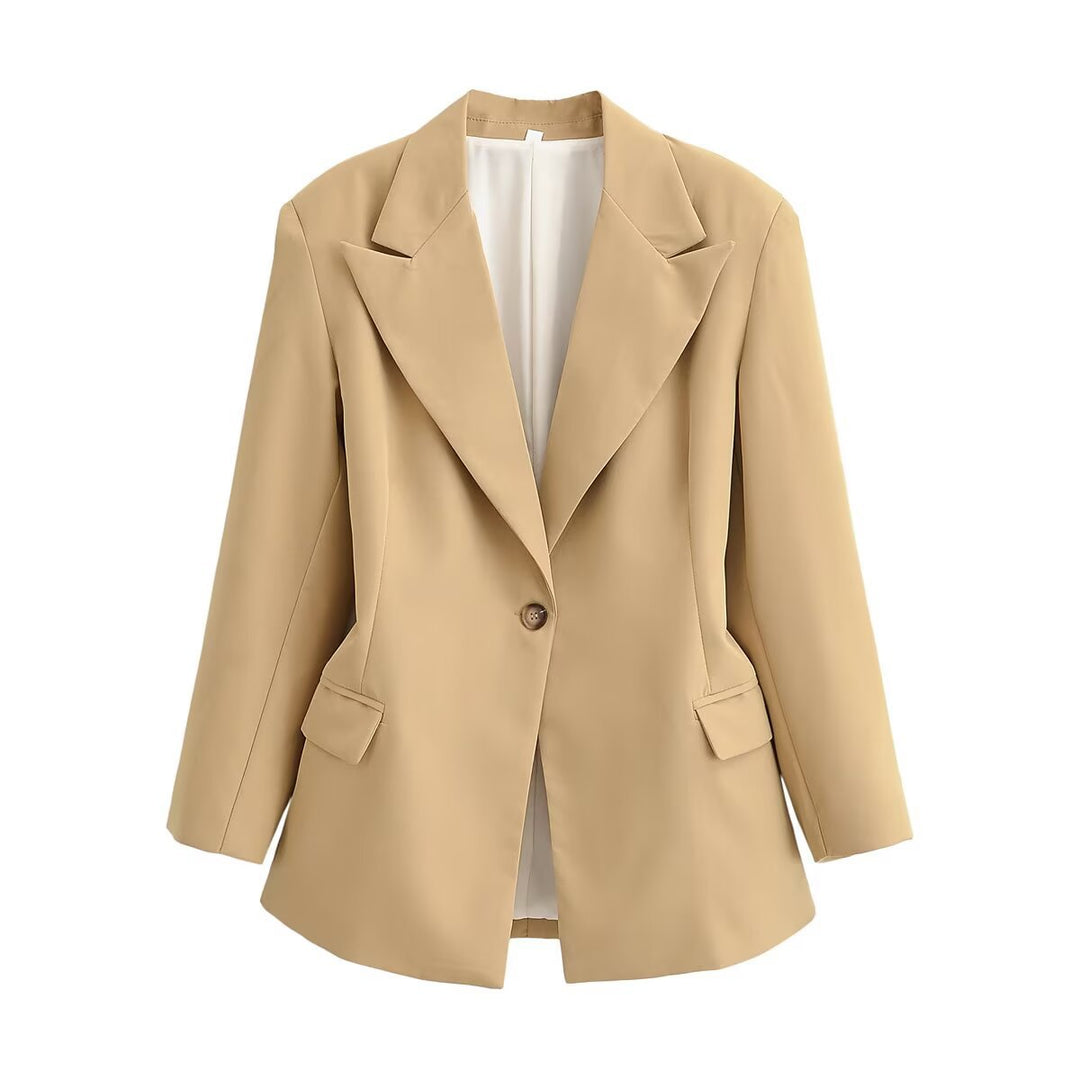 Women's oversized blazer with pointed lapels and flap pockets Mune Fashion