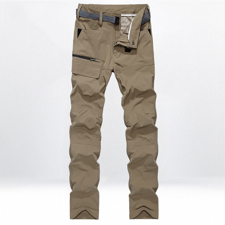 Men's Technical Trekking Cargo Pants with Pre-shaped Knees and Integrated Belt Solution Mune Fashion
