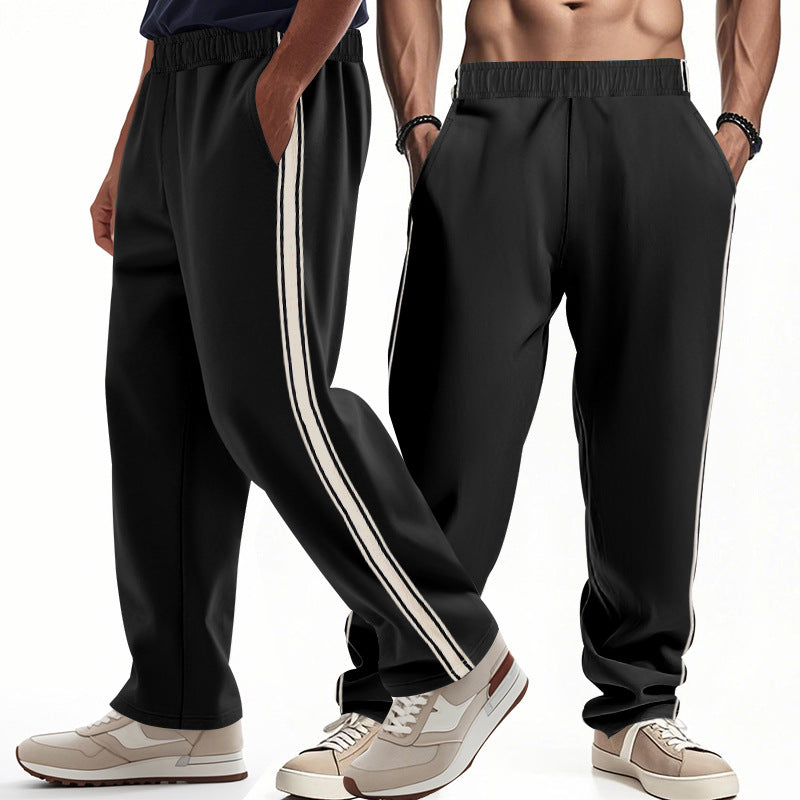 Men's loose Relax track pants in retro style with double side piping and elastic comfort waistband Mune Fashion