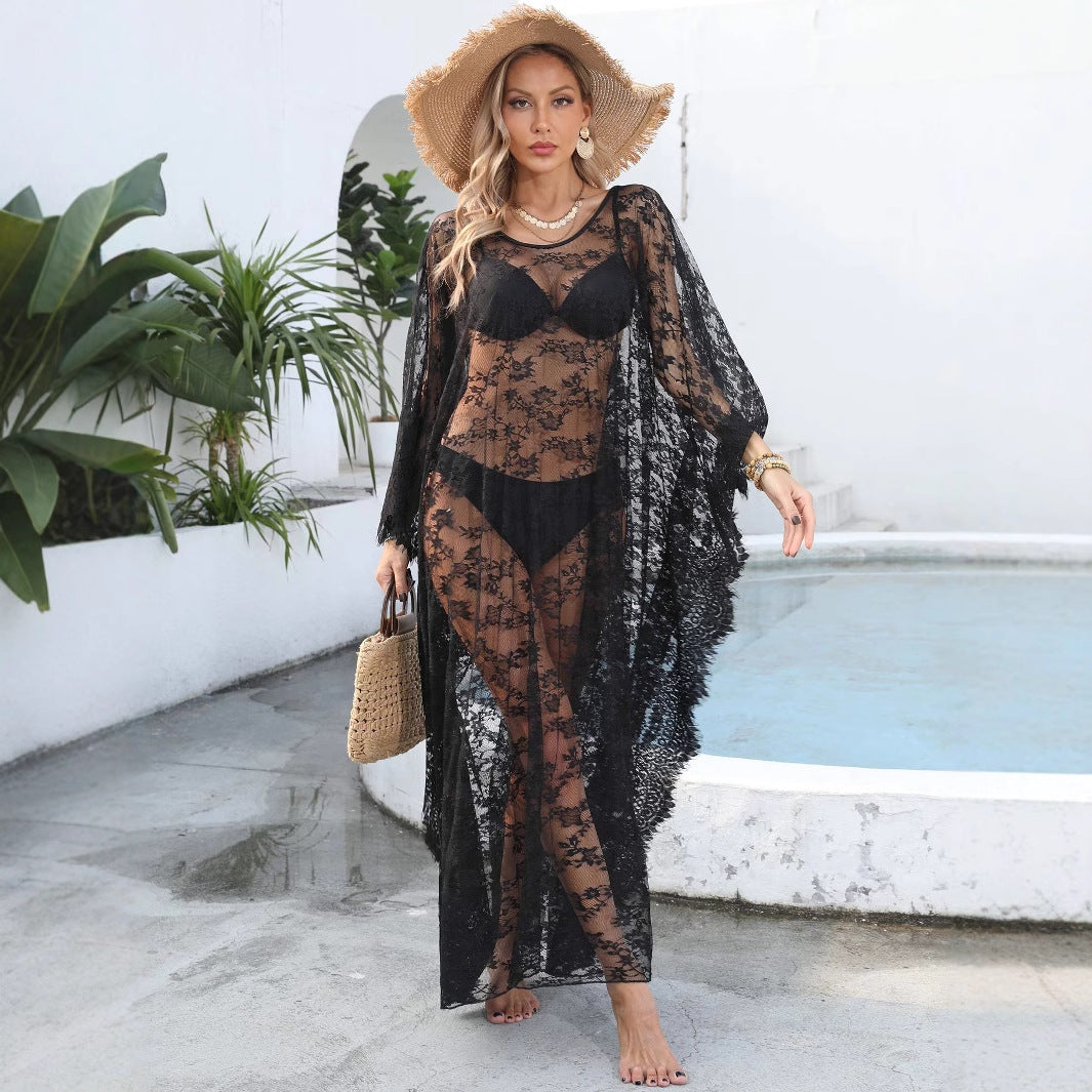 Ladies transparent crochet kaftan Mune Fashion