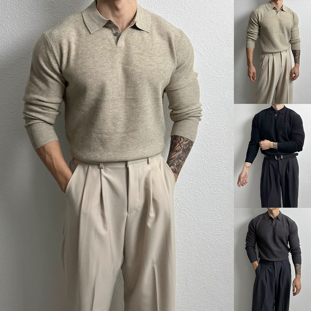 Men's Elegant Structured Long Sleeve Sweater Mune Fashion