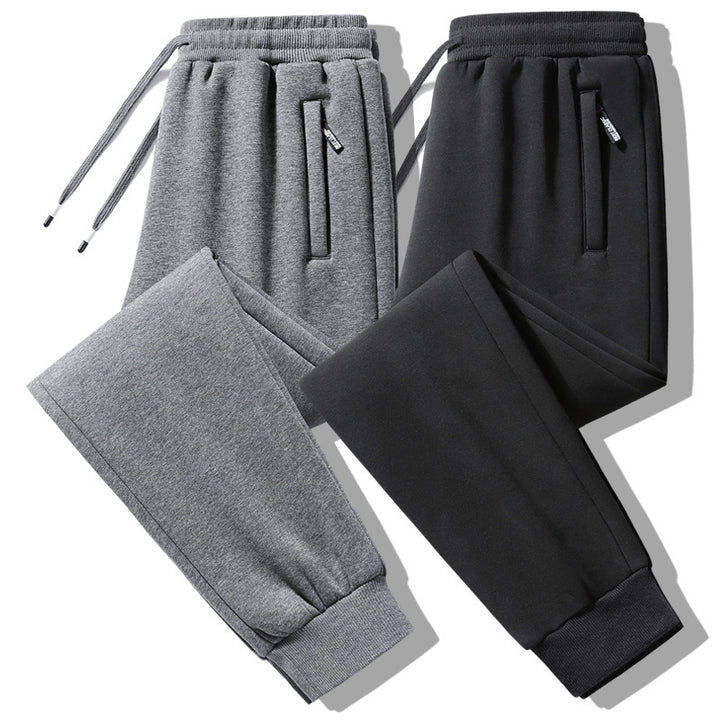 Men's breathable leisure jogging pants with brushed inner lining, drawstring and hidden zip pockets Mune Fashion