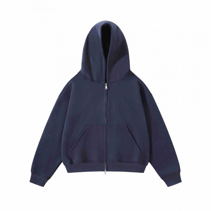 Unisex Oversize Hooded Zip Jacket made of heavy sweat quality with two-way zipper and kangaroo pocket Mune Fashion