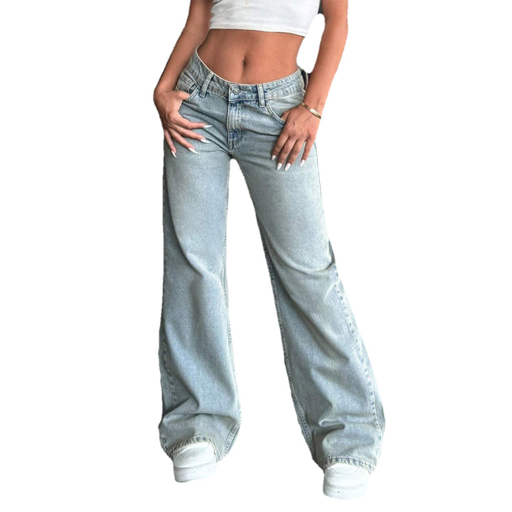 Women low-rise wide flared jeans made of vintage denim Mune Fashion