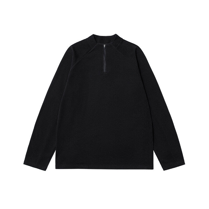 Men's Lightweight Functional Half-Zip Sweatshirt with Stand-Up Collar and Raglan Sleeves Mune Fashion