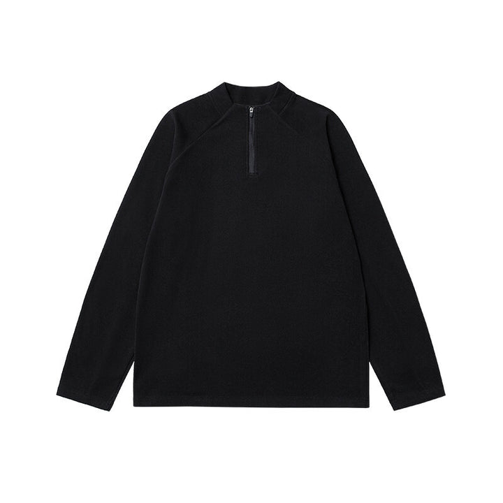 Men's Lightweight Functional Half-Zip Sweatshirt with Stand-Up Collar and Raglan Sleeves Mune Fashion