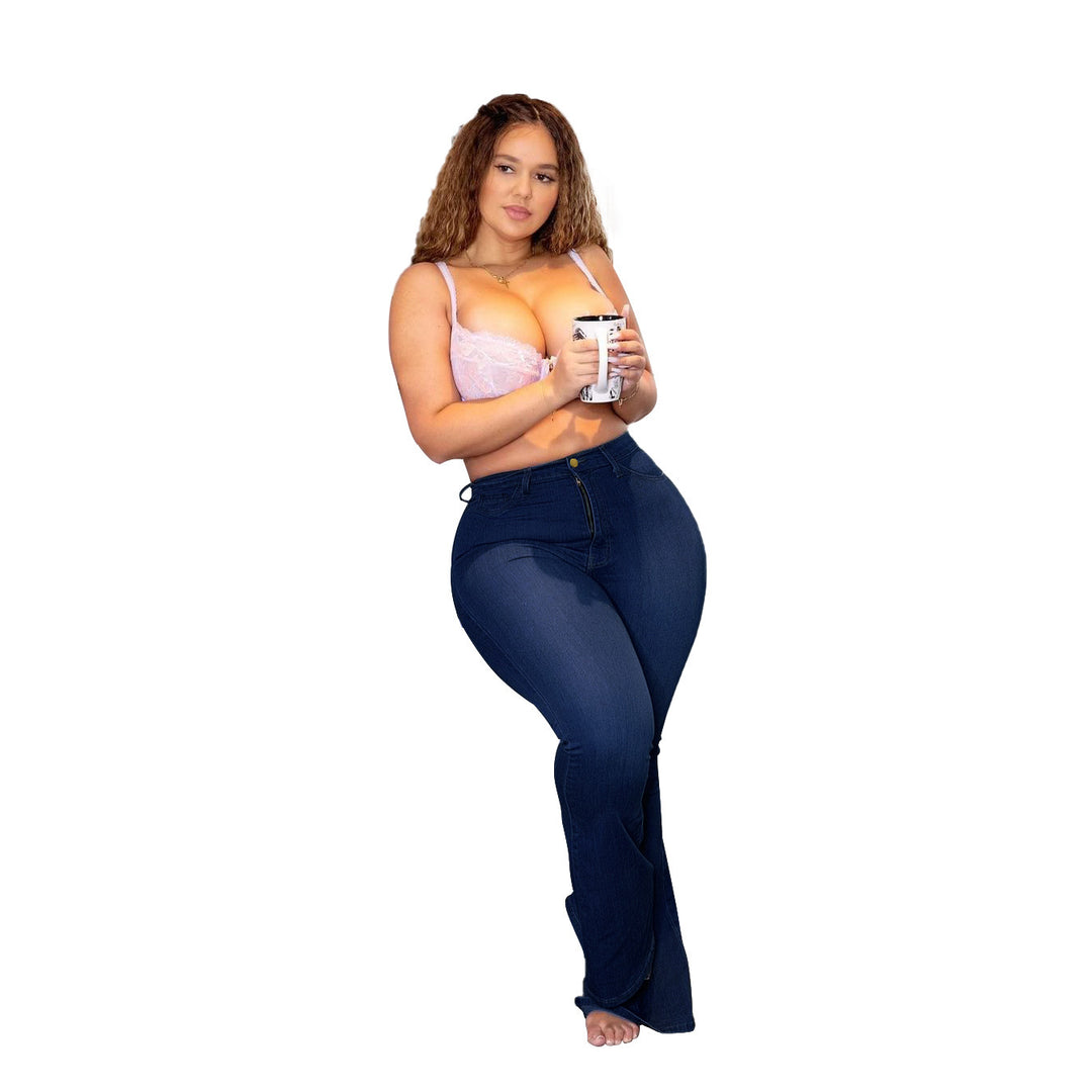 Ladies High-Waist Flared Jeans in figure-enhancing Curvy Cut Mune Fashion