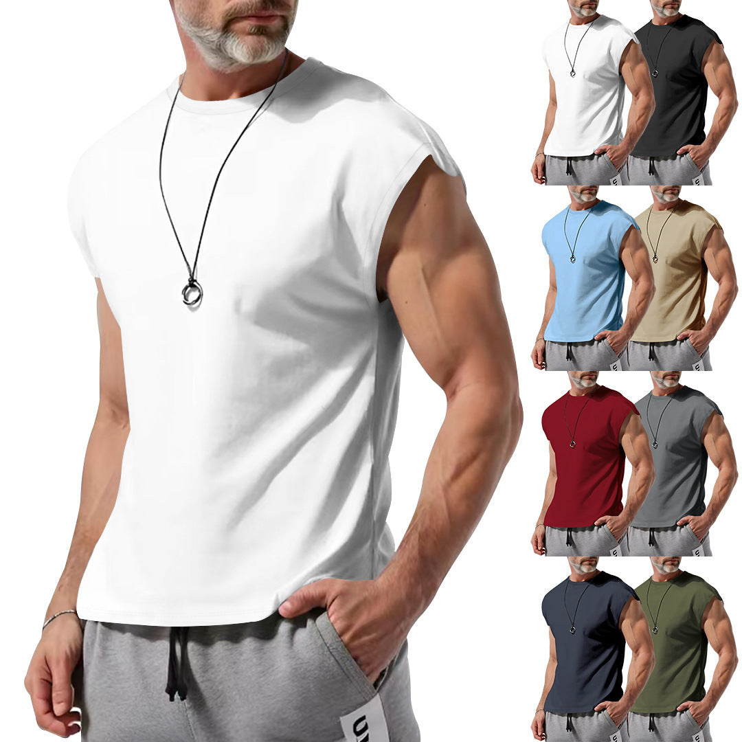 Men's lightweight athletic sleeveless muscle shirt with raw arm finish and elastic cotton blend Mune Fashion