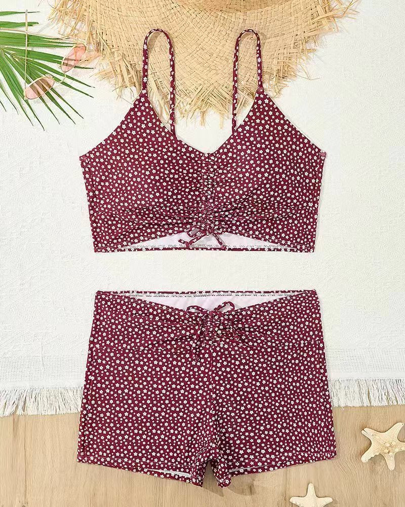 Women's bikini with floral ruffle design and adjustable straps Mune Fashion