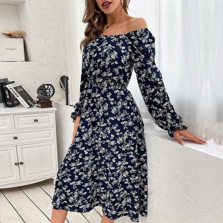 Women Off-Shoulder Dress with Floral Design Mune Fashion