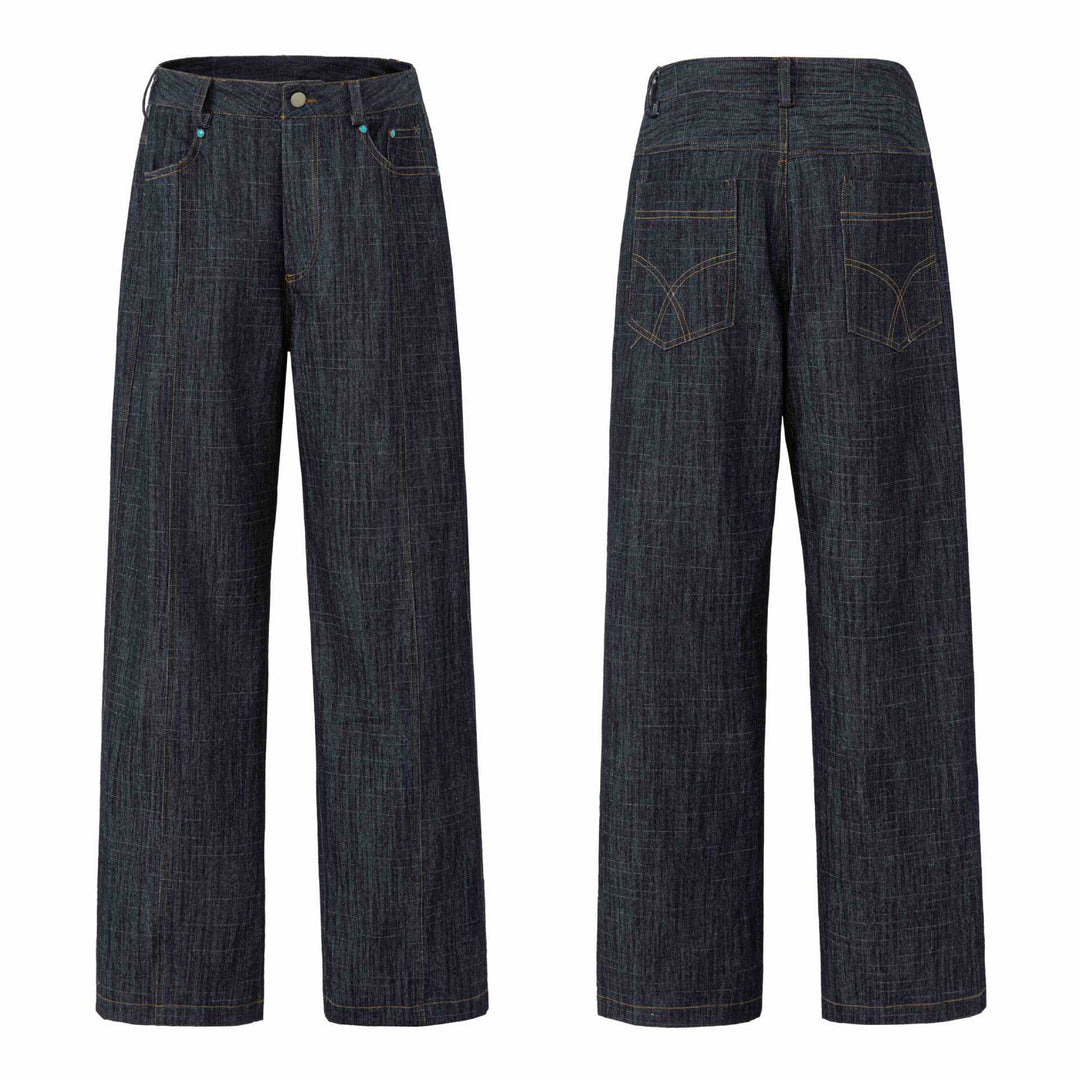 Women wide high-waisted jeans with prominent center seam Mune Fashion
