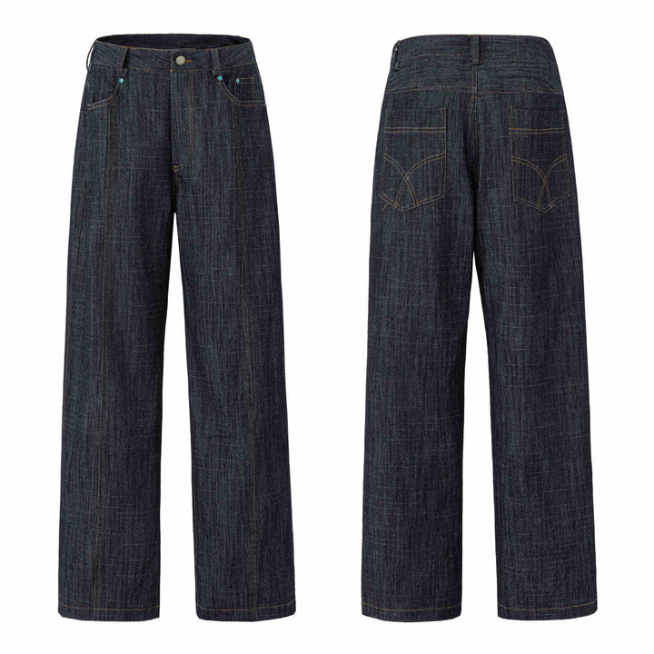 Women wide high-waisted jeans with prominent center seam Mune Fashion