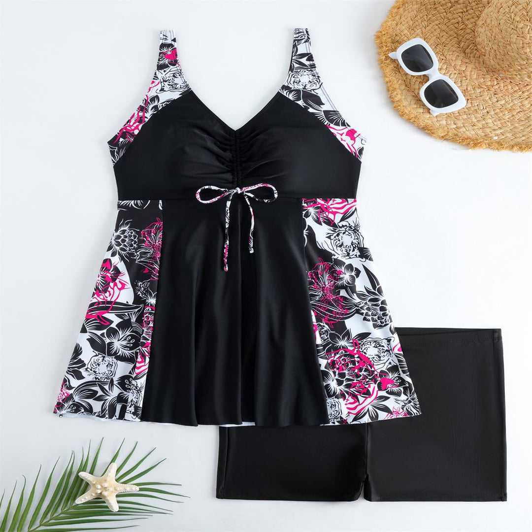 Women Beach Dress Swimsuit with Elegant Leopard Print Mune Fashion