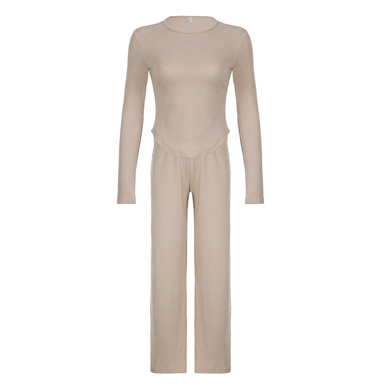 Women's lightweight Palazzo lounge pants with fold-over waistband and soft cotton stretch Mune Fashion