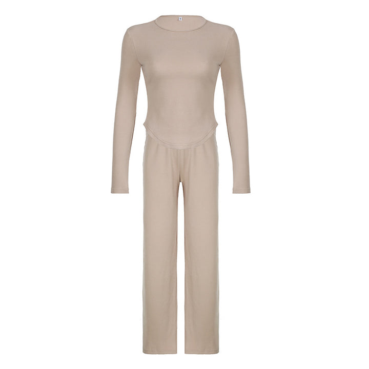 Women's lightweight Palazzo lounge pants with fold-over waistband and soft cotton stretch Mune Fashion
