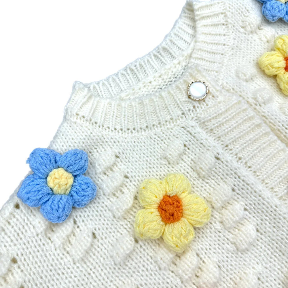 Women's Playful Sweater with Floral Applications