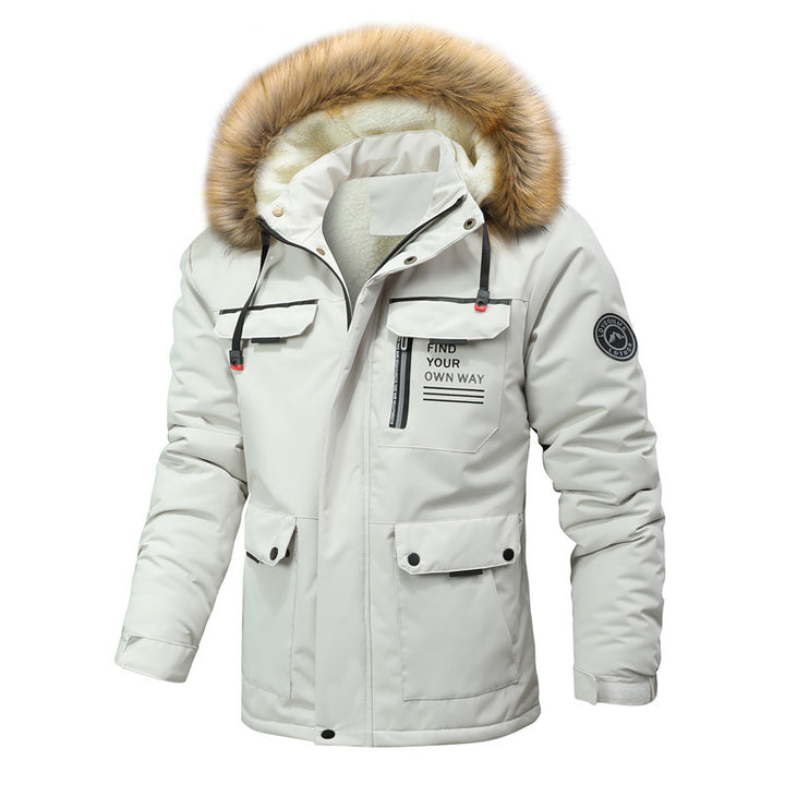 Men Water-repellent Softshell Parka with Hood, Reflective Inserts and Multifunction Pockets Mune Fashion