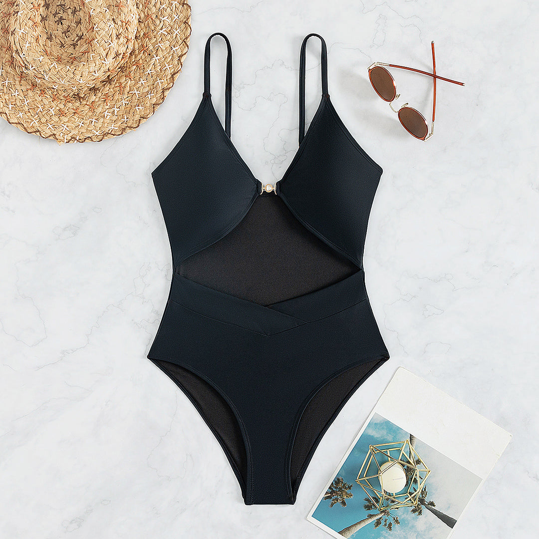 Ladies Elegant Monokini with Cut-Outs and Ring Detail Mune Fashion