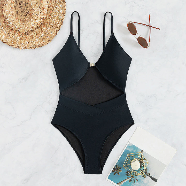 Ladies Elegant Monokini with Cut-Outs and Ring Detail Mune Fashion