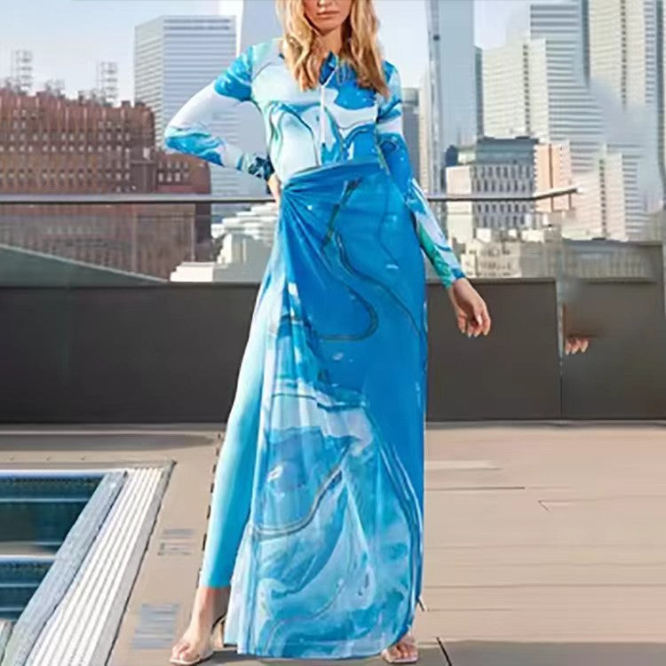 Women’s Maxi Dress with Artwork Print Mune Fashion