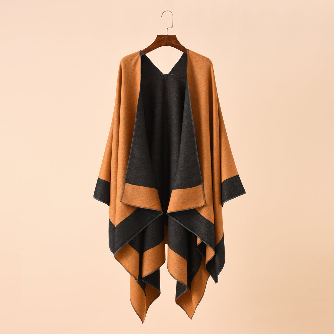 Women's Reversible Poncho made of fine Cashmere Blend Mune Fashion