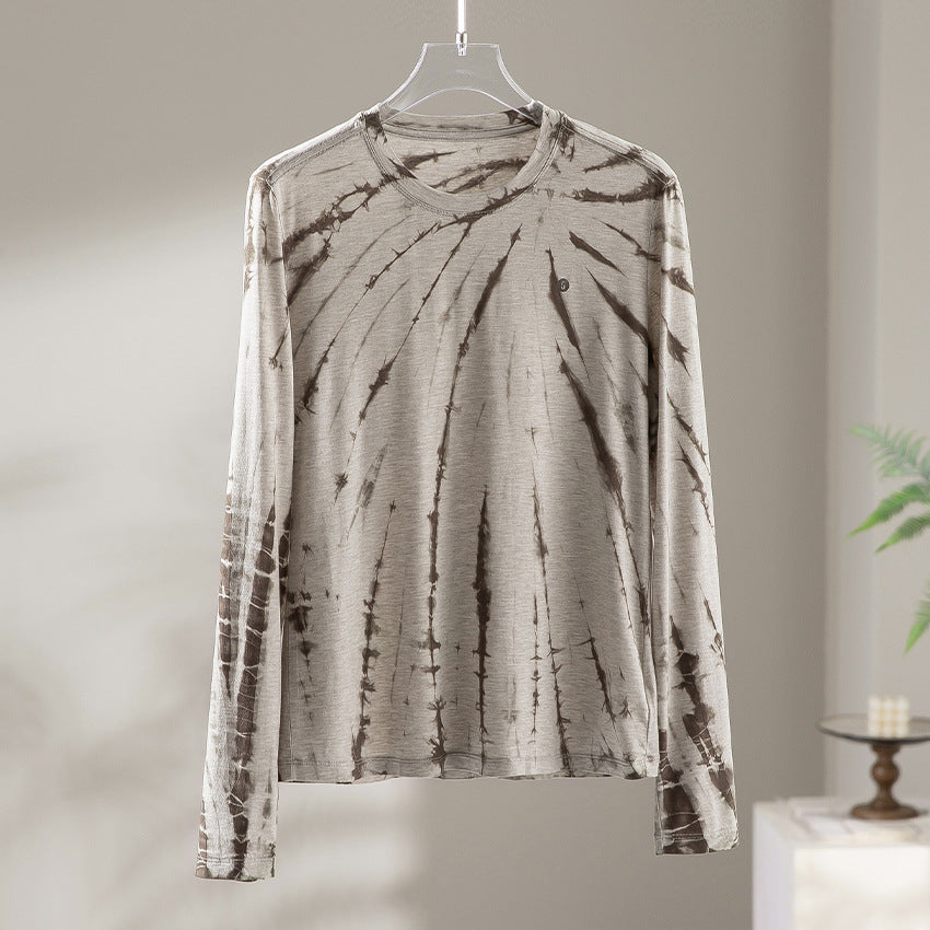 Men's Long Sleeve Batik Long Sleeve with Slub Texture Mune Fashion