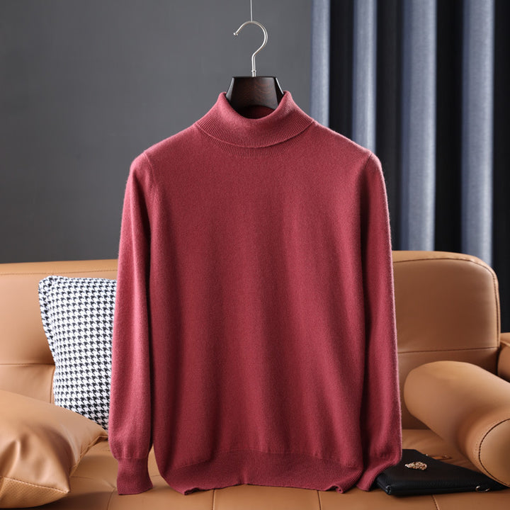 Men's Fine Turtleneck Sweater in Slim Minimal Silhouette made of Wool-Cashmere Mix Mune Fashion