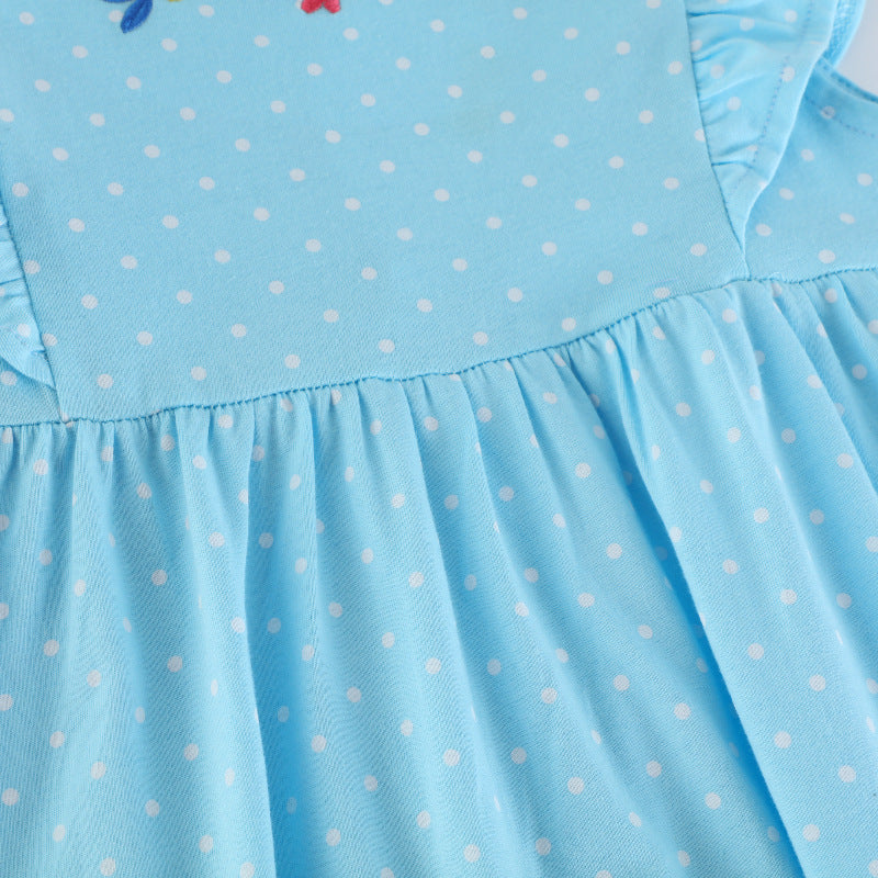 Girls cotton dress with cute mermaid appliqués Mune Fashion