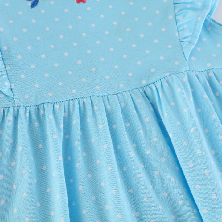 Girls cotton dress with cute mermaid appliqués Mune Fashion
