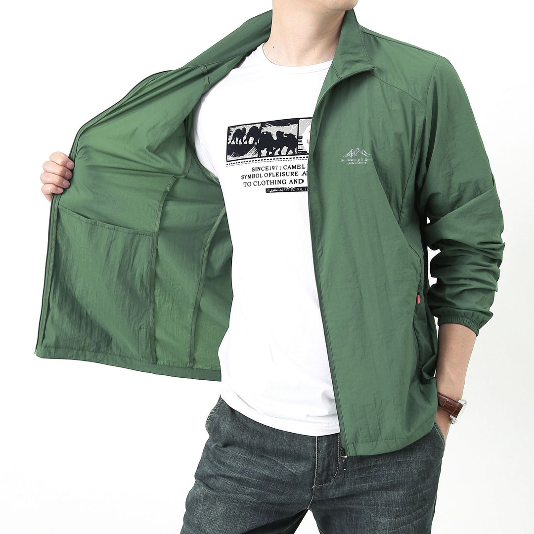 Men's Lightweight Outdoor Jacket with Adjustable Collar Mune Fashion