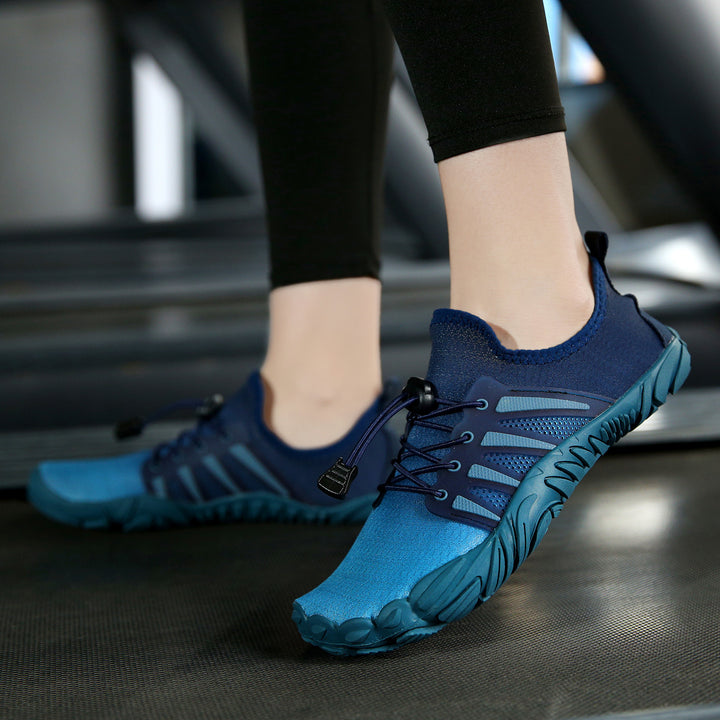 Women's flexible barefoot water shoe with perforated quick-drying construction and non-slip tread sole Mune Fashion