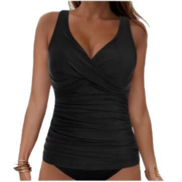 Ladies elegant wrap swim top with ruffles Mune Fashion