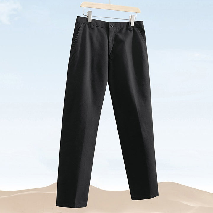 Men's Cotton Twill Chino Pants with Straight Cut & Angled Pockets Mune Fashion