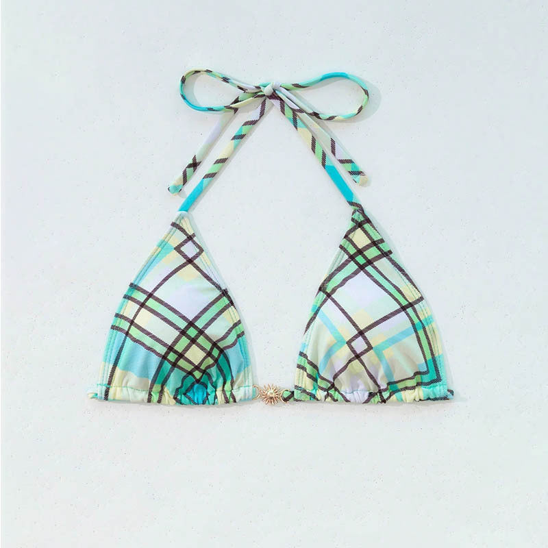 Ladies triangle bikini with stylish check design Mune Fashion