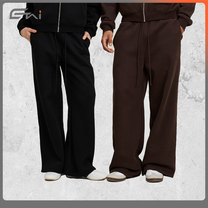Women's wide high-waisted sweatpants with drawstring and straight leg Mune Fashion